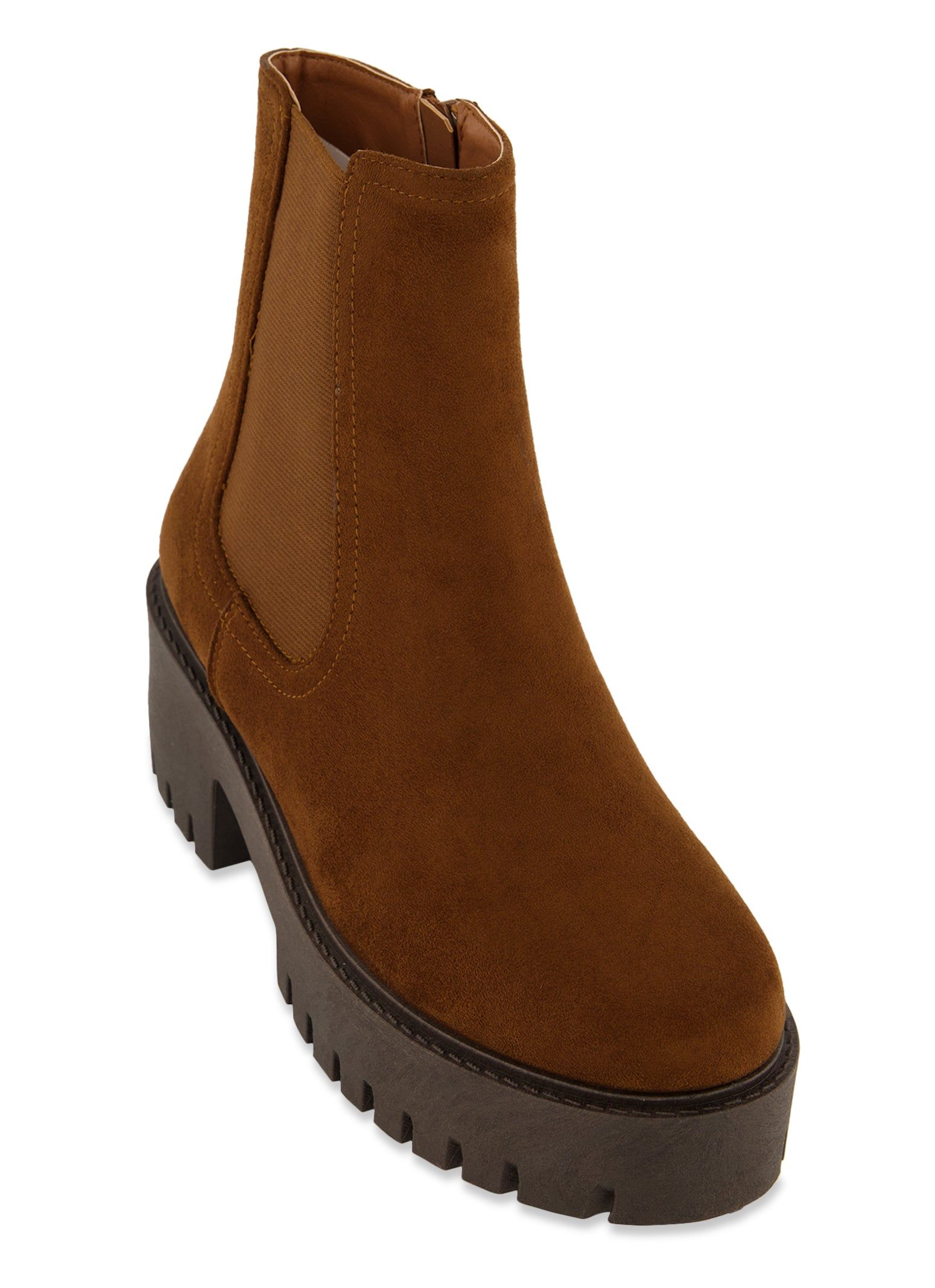 Elastic Side Lug Sole Chelsea Boots sold by Rainbow