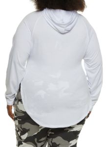 Plus Size Faith Over Fear Laser Cut Graphic Hoodie sold by Rainbow
