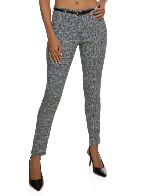 Crepe Knit Belted Printed Dress Pants sold by Rainbow