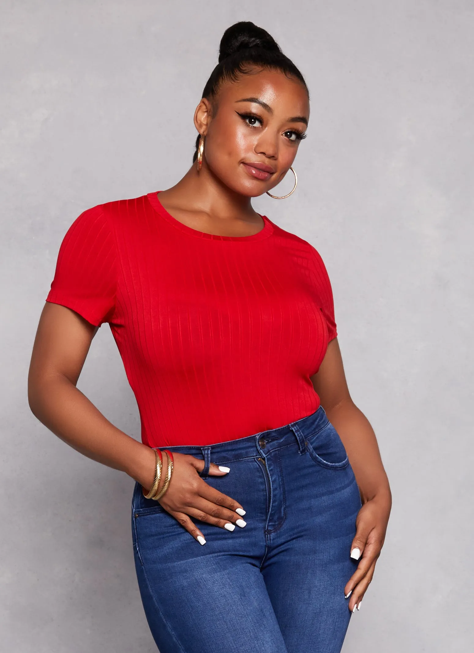 Plus Size Daisy Ribbed Knit Bodysuit sold by Rainbow product image thumbnail 2