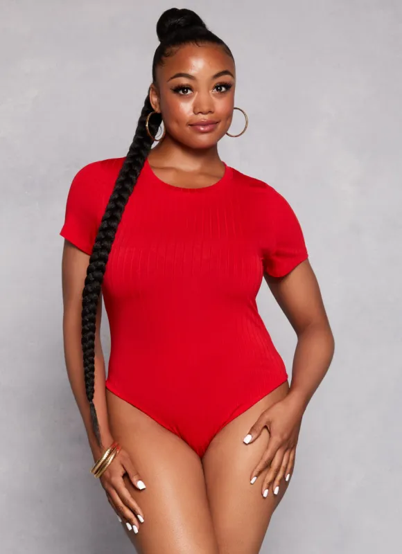 Plus Size Daisy Ribbed Knit Bodysuit sold by Rainbow