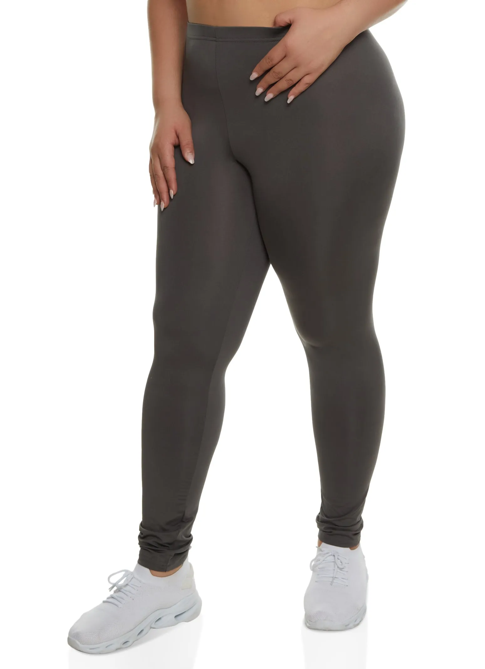 Plus Size Solid High Waisted Leggings sold by Rainbow