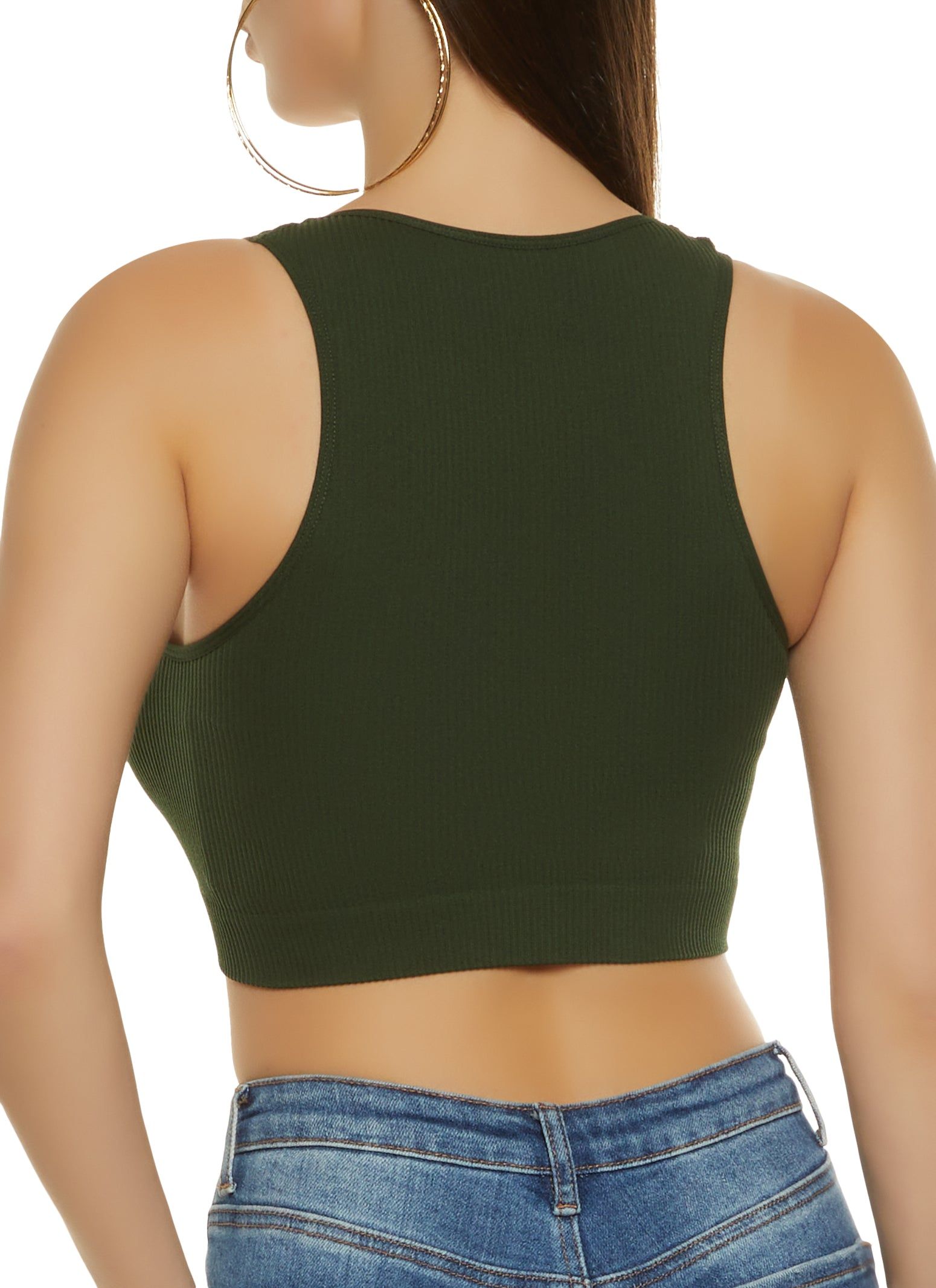 Seamless Compression Rib Cropped Tank Top sold by Rainbow product image thumbnail 2