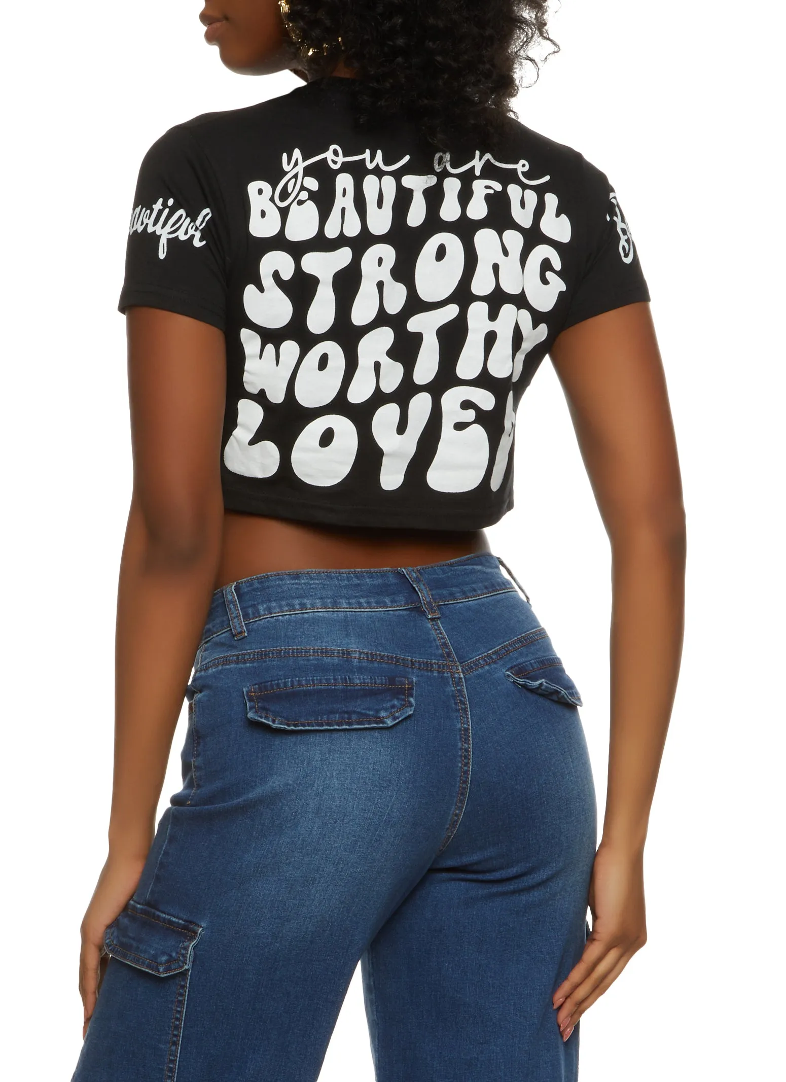 Beautiful Positive Vibes Only Sequin Graphic Top sold by Rainbow product image thumbnail 2