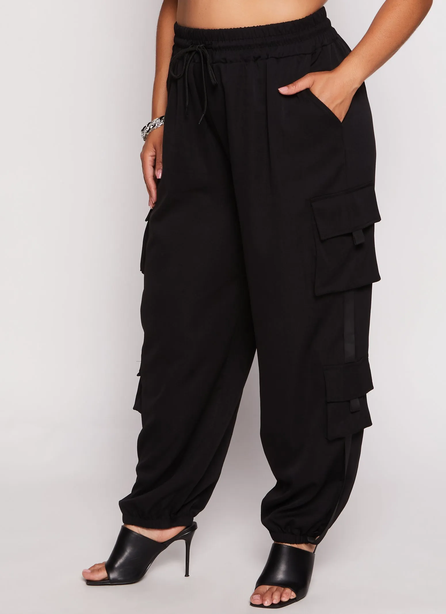 Plus Size Poplin Drawstring Cargo Pants sold by Rainbow product image thumbnail 2