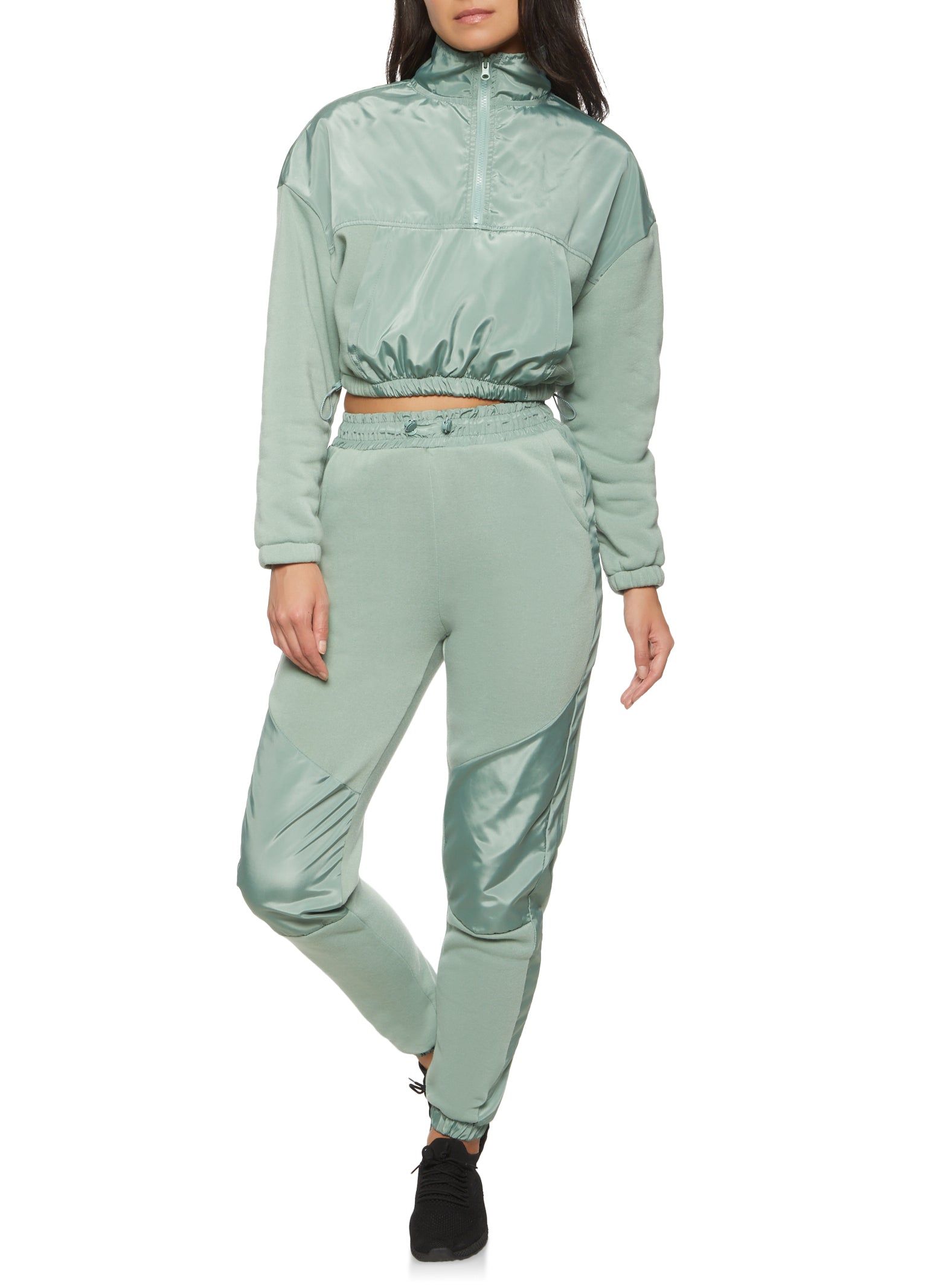 Mock Neck Nylon Detail Sweatshirt sold by Rainbow product image thumbnail 2