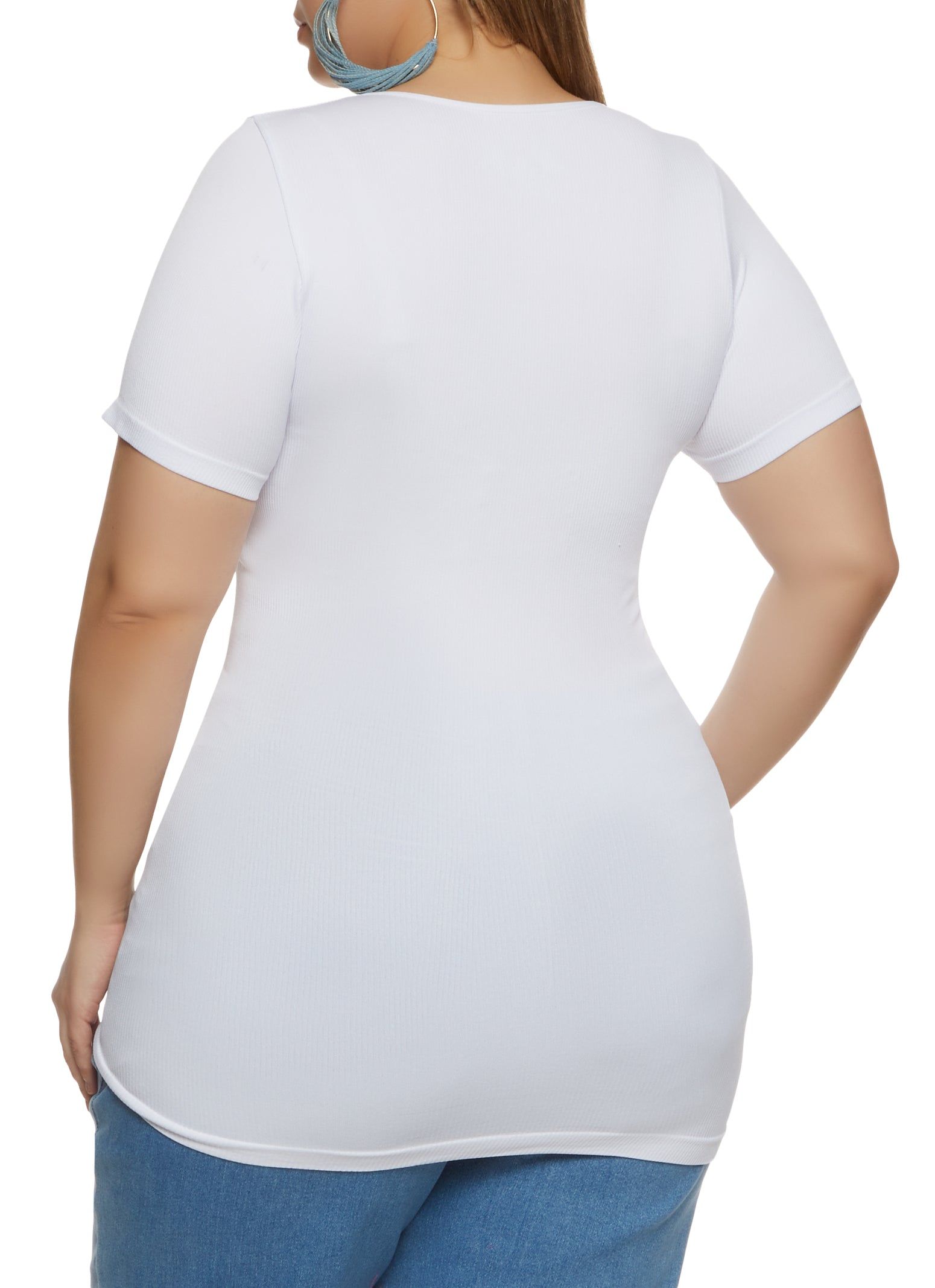 Plus Size Seamless Short Sleeve Crew Neck Tee sold by Rainbow product image thumbnail 2