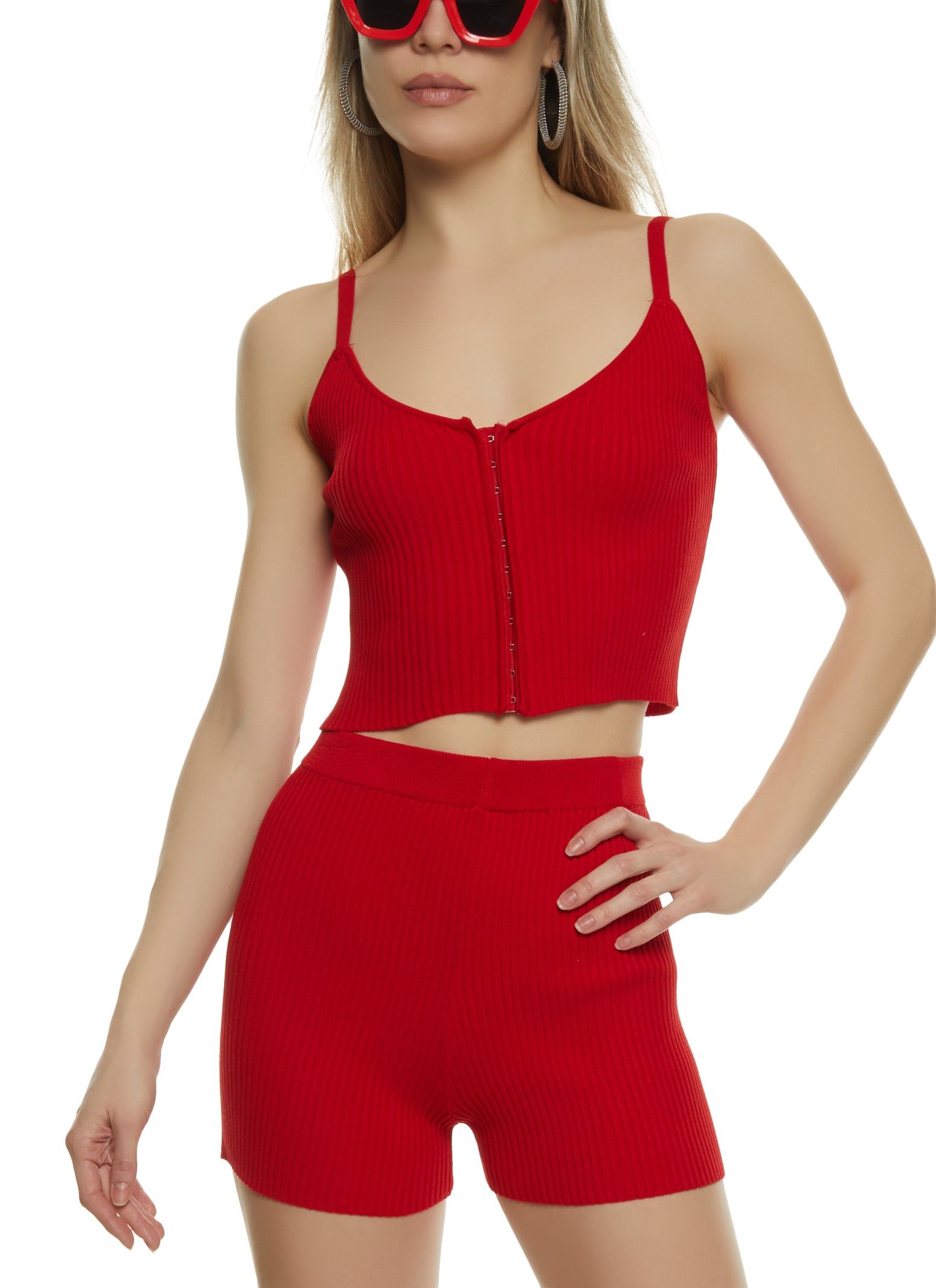Ribbed Hook and Eye Cropped Cami sold by Rainbow product image thumbnail 2