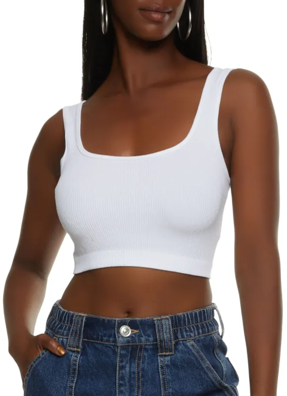 Ribbed Cropped Tank Top sold by Rainbow