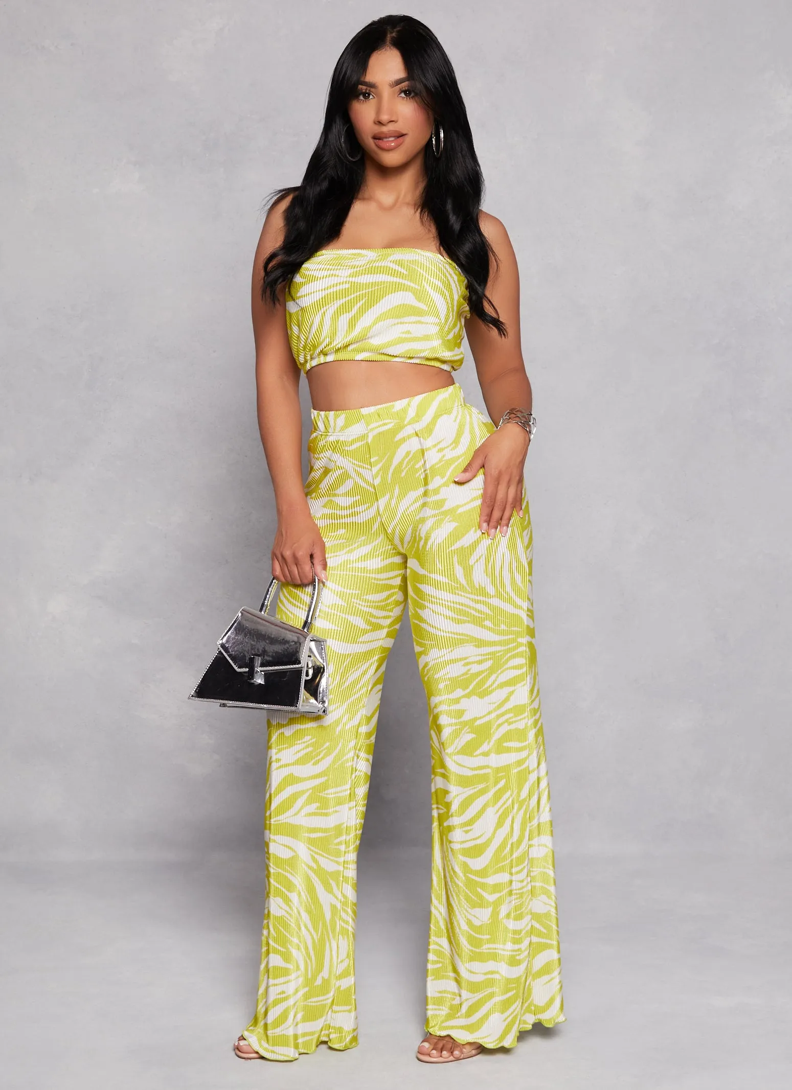 Plisse Printed Cropped Tube Top sold by Rainbow product image thumbnail 2