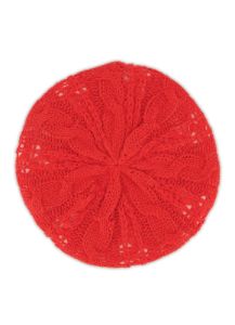Solid Cable Knit Beret sold by Rainbow