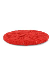 Solid Cable Knit Beret sold by Rainbow