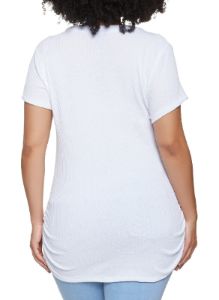 Plus Size Basic V Neck T Shirt sold by Rainbow