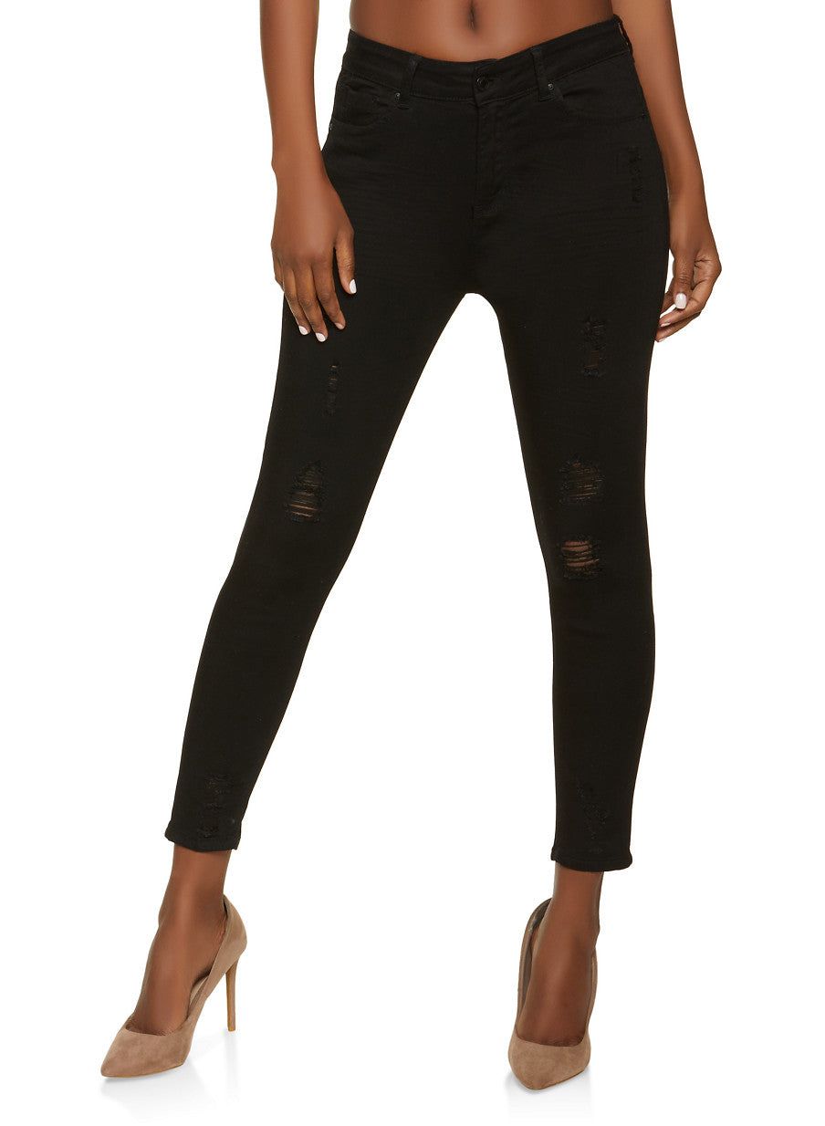 WAX High Waisted Frayed Skinny Jeans sold by Rainbow