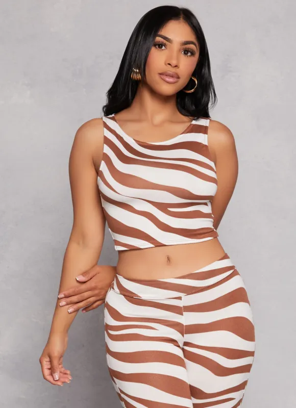 Zebra Print Caged Open Back Crop Top sold by Rainbow