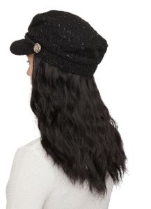 Faux Hair Tweed Cabbie Hat sold by Rainbow