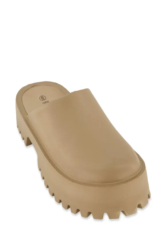 Platform Mule Clogs sold by Rainbow