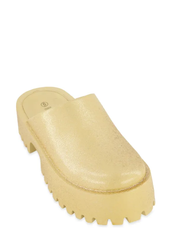 Platform Mule Clogs sold by Rainbow