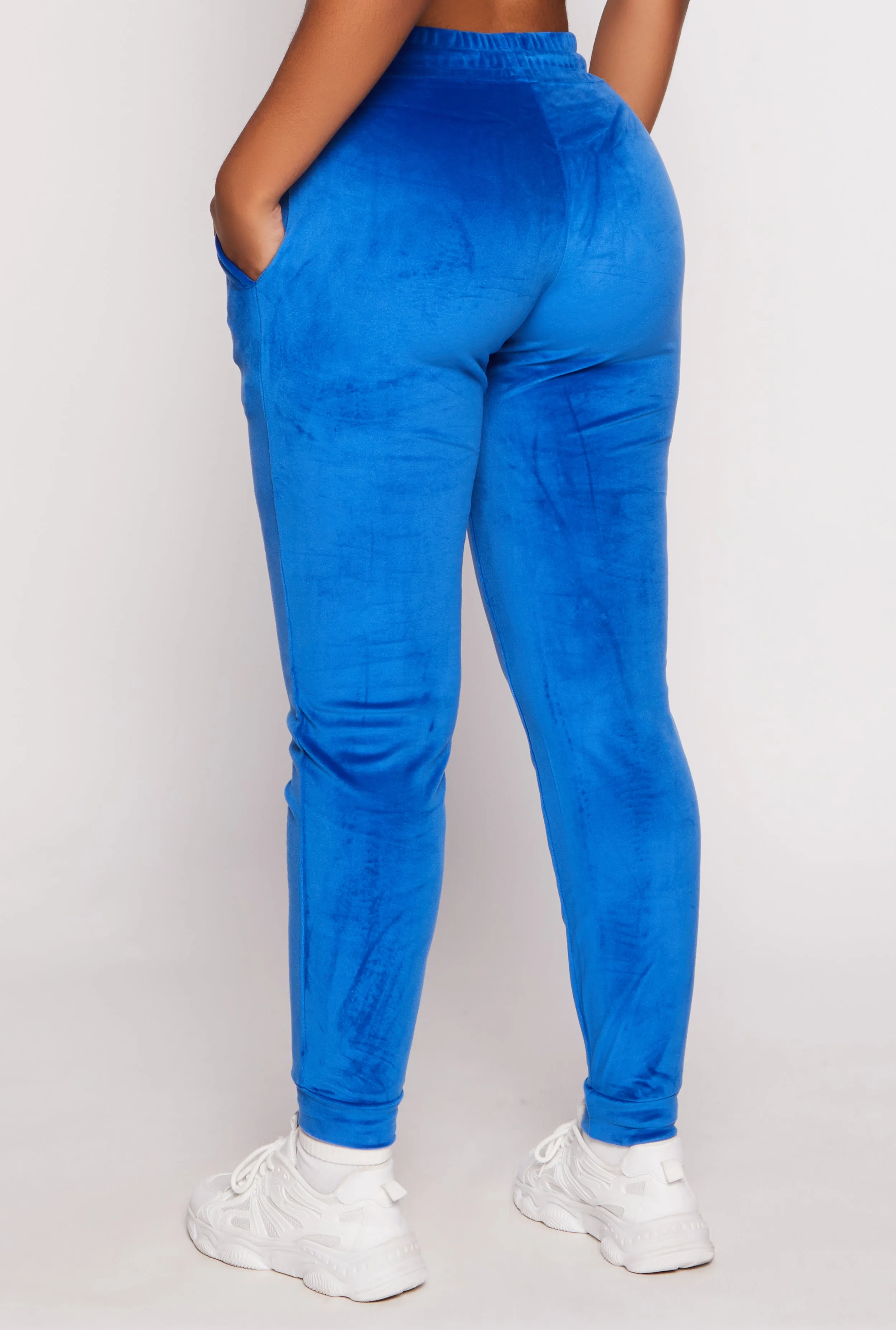 Velour Drawstring High Waist Joggers sold by Rainbow product image thumbnail 3