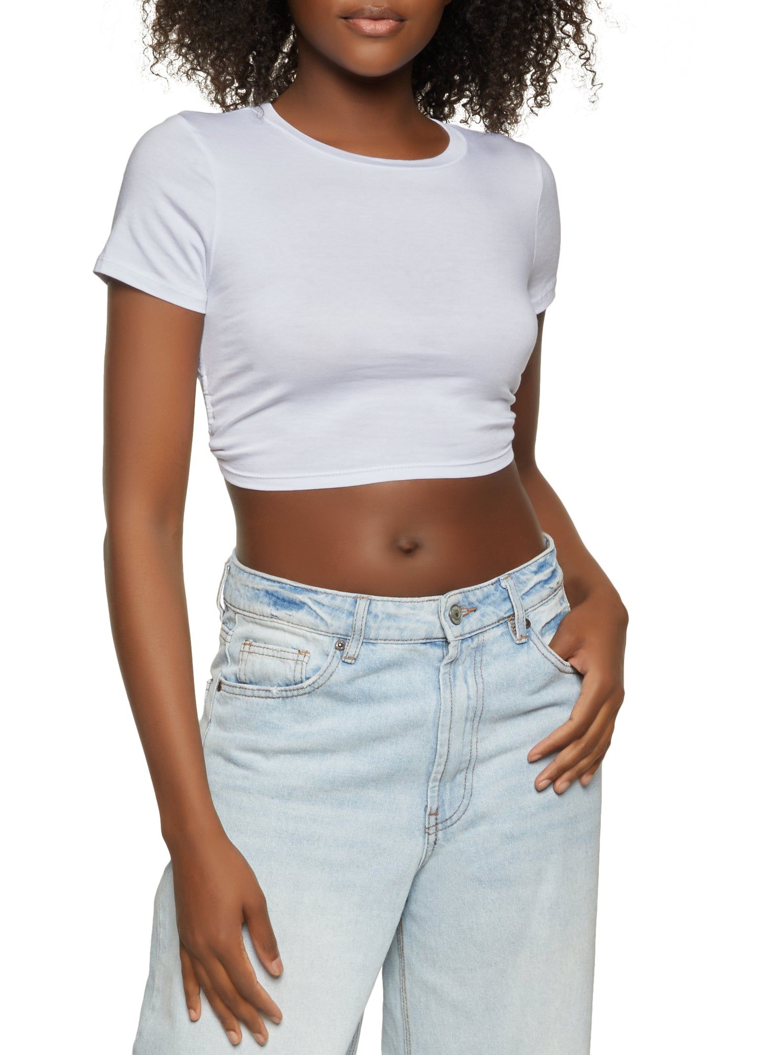 Open Back Cropped Tee sold by Rainbow