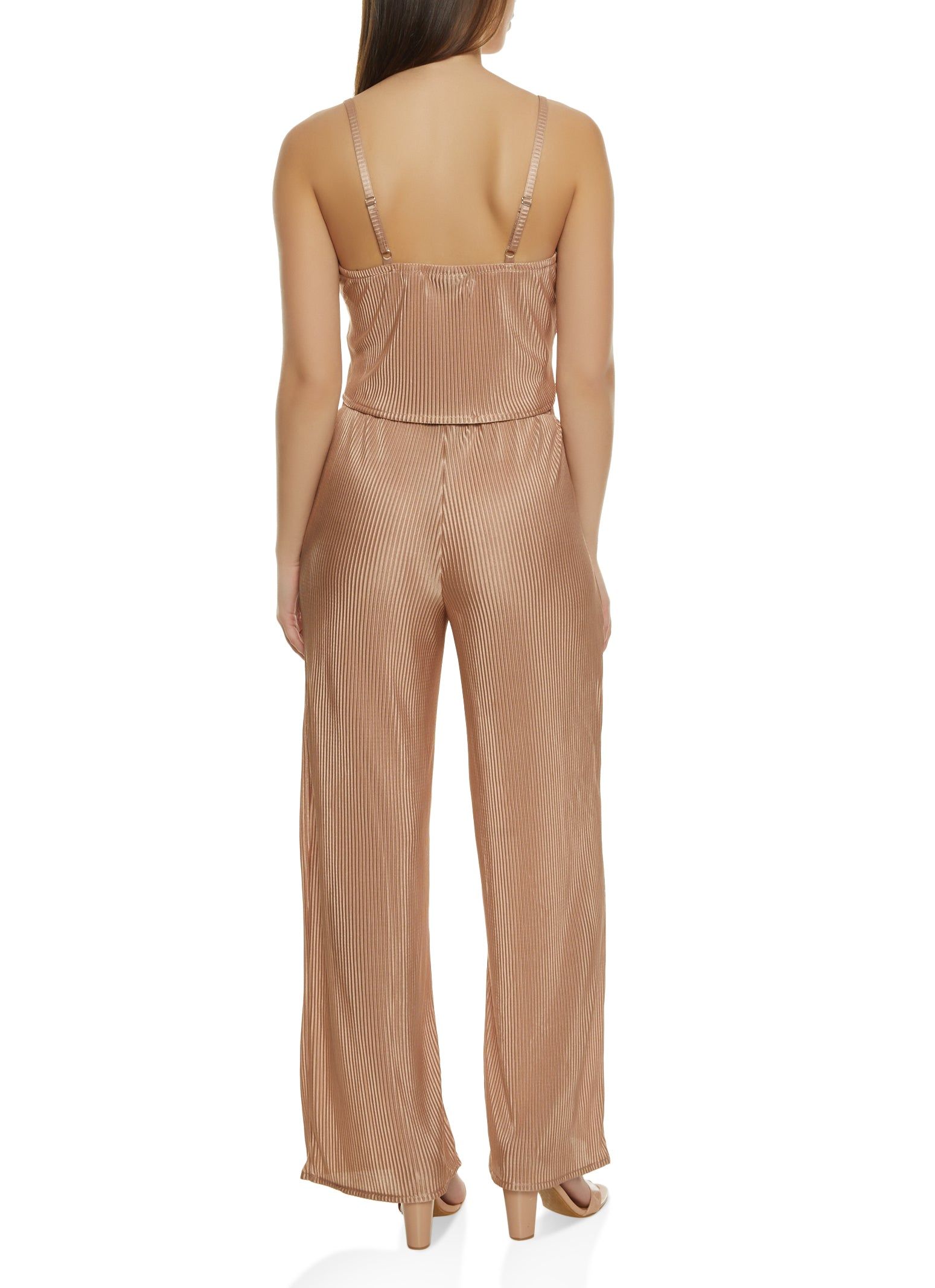 Plisse Scoop Neck Cami and Wide Leg High Waisted Pants sold by Rainbow product image thumbnail 2