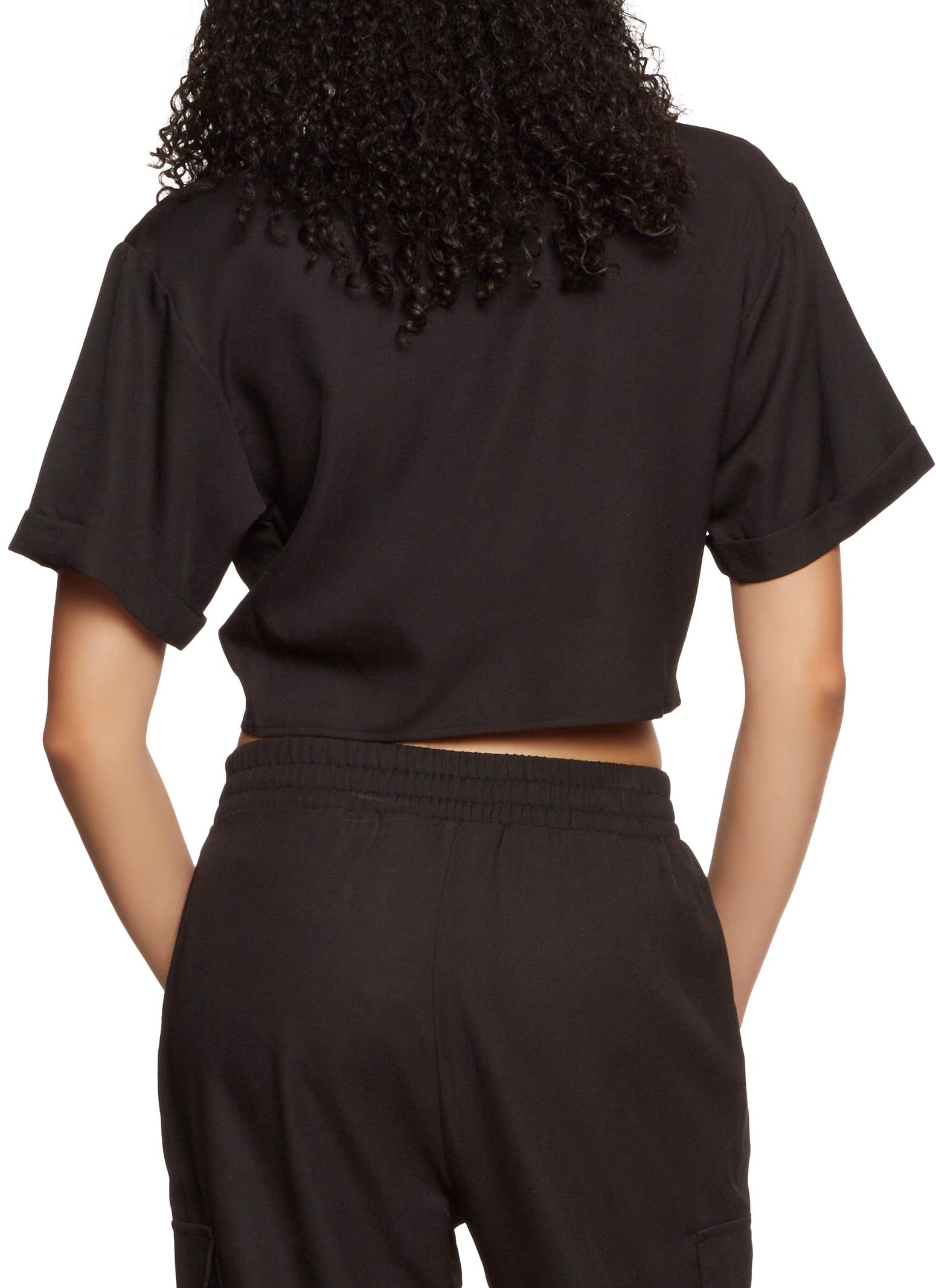 Crepe Knit Twist Front Pocket Shirt sold by Rainbow product image thumbnail 3