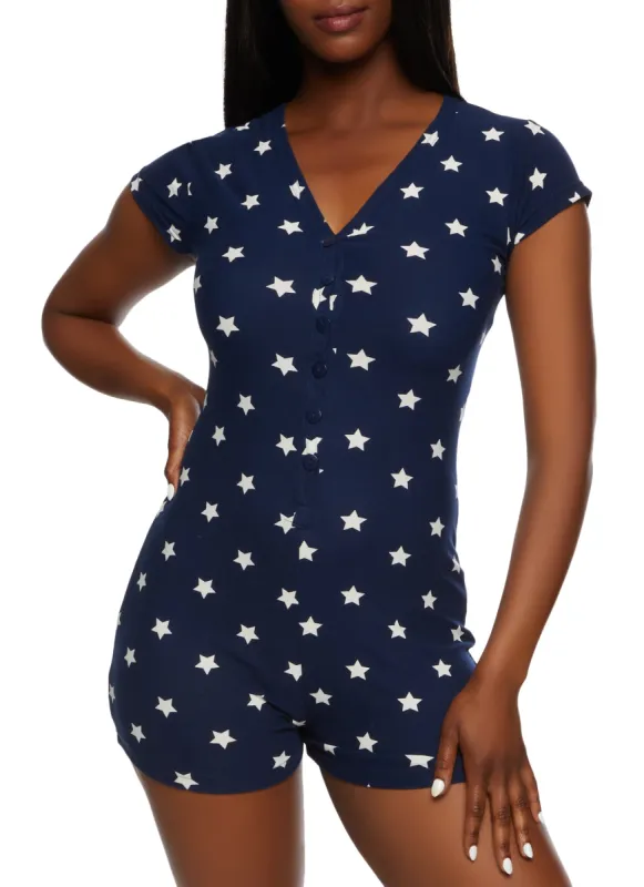 Fabulous Star Polka Dot Pajama Romper sold by Rainbow