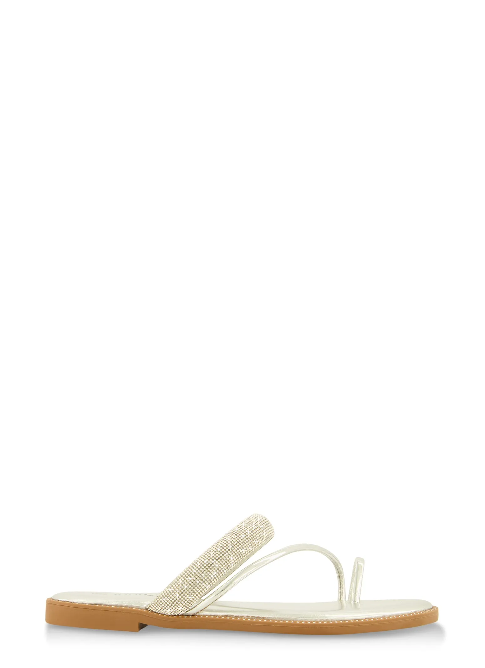 Studded Rhinestone Band Toe Loop Slide Sandals sold by Rainbow product image thumbnail 2
