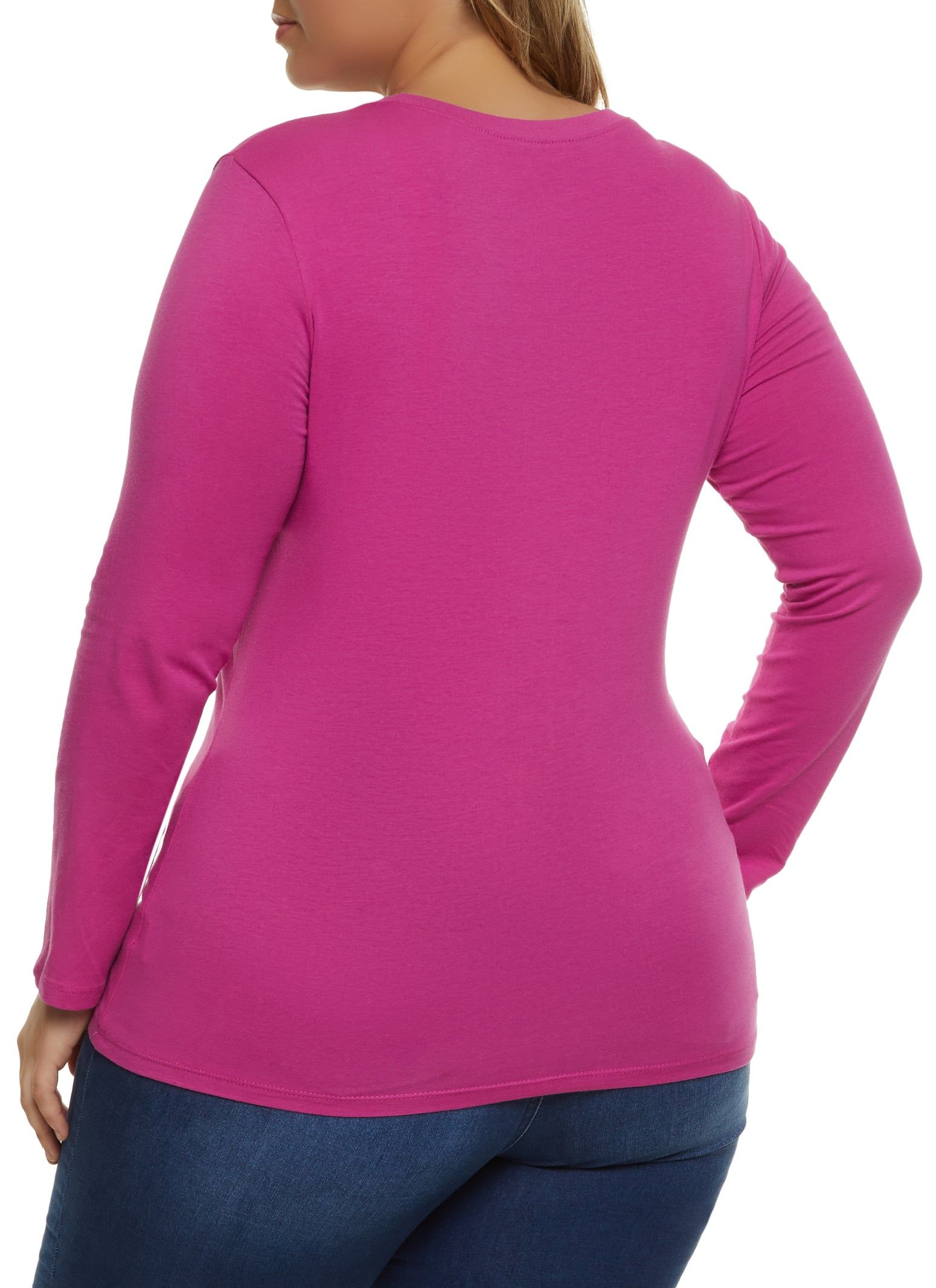 Plus Size Basic Crew Neck Long Sleeve Tee sold by Rainbow product image thumbnail 2