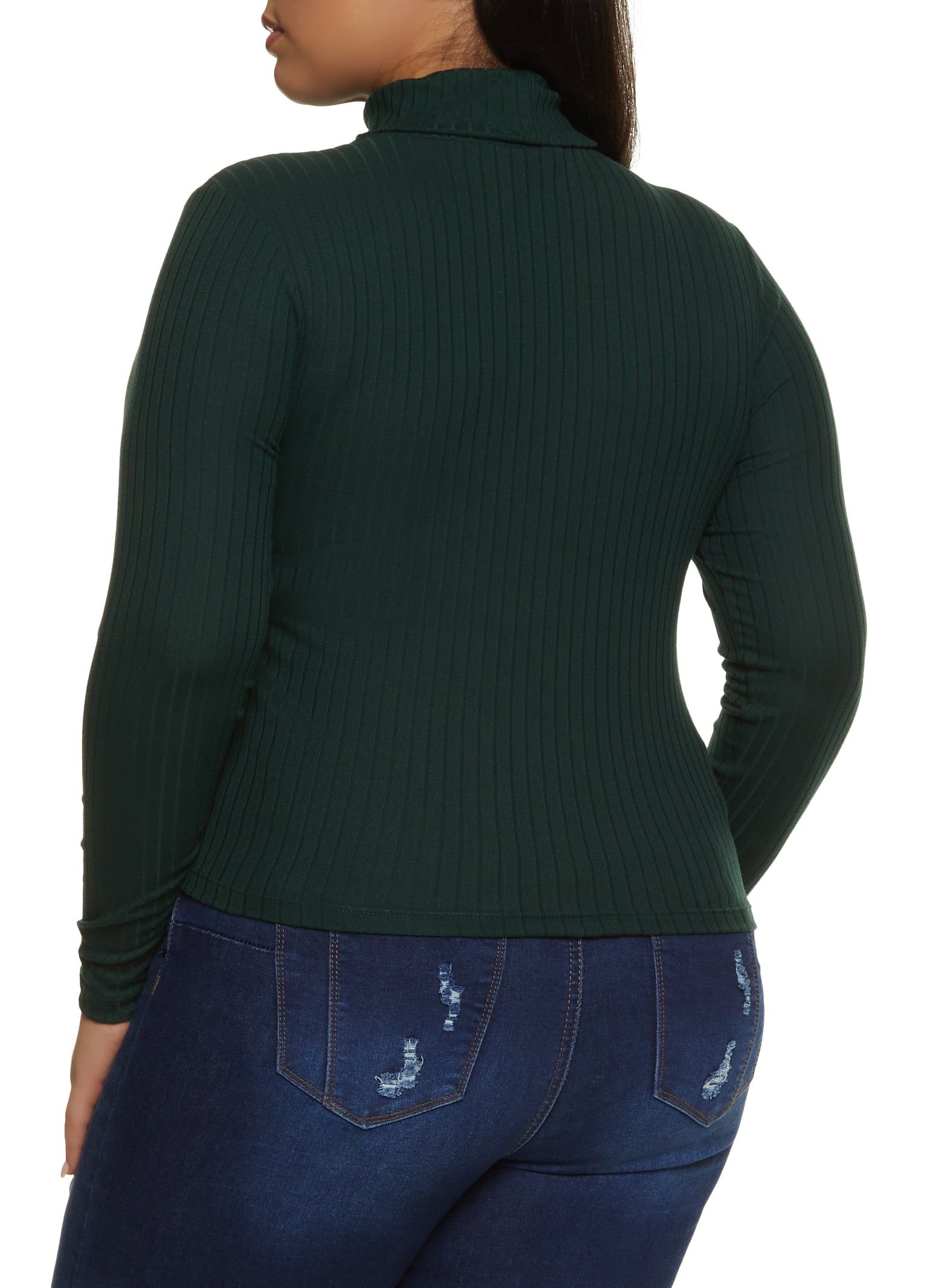 Plus Size Basic Ribbed Knit Turtleneck Top sold by Rainbow product image thumbnail 2