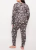 Plus Size Panda Bear Heart Print Onesie sold by Rainbow