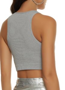 Seamless Ribbed V Neck Cropped Tank Top sold by Rainbow