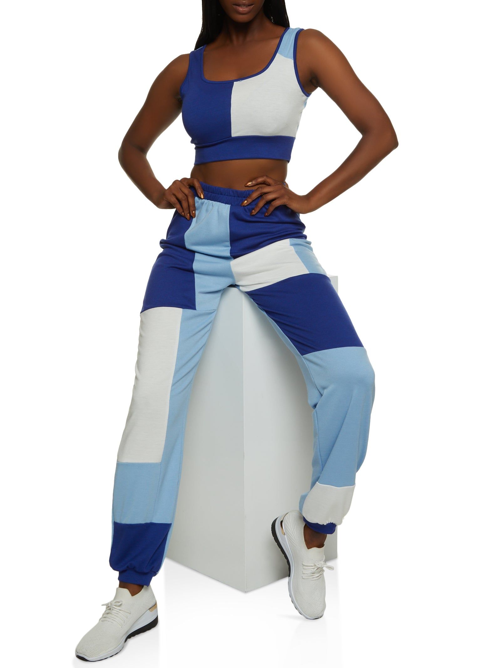 Color Block Cropped Tank Top sold by Rainbow product image thumbnail 2