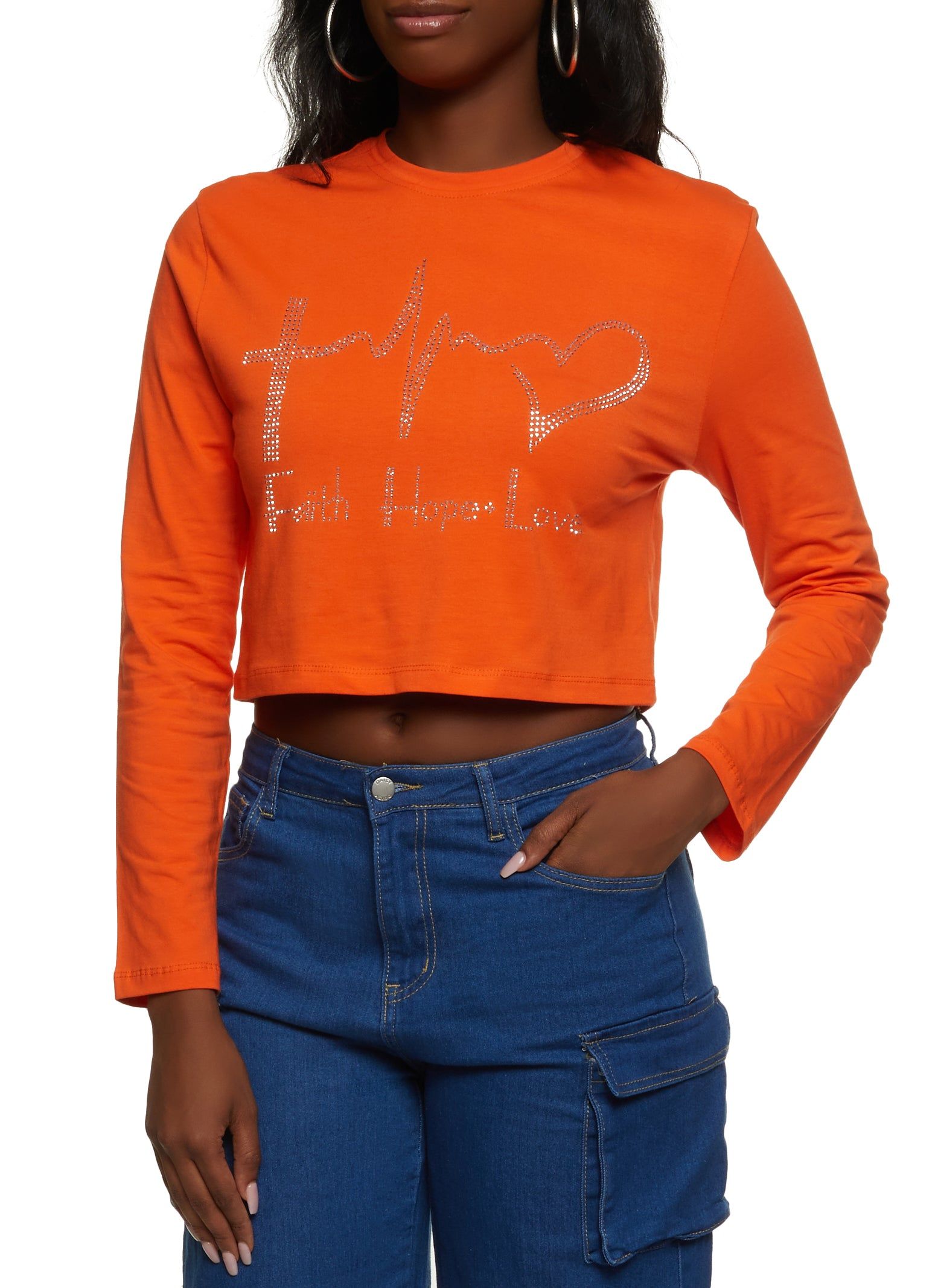 Faith Hope Love Rhinestone Graphic Tee sold by Rainbow