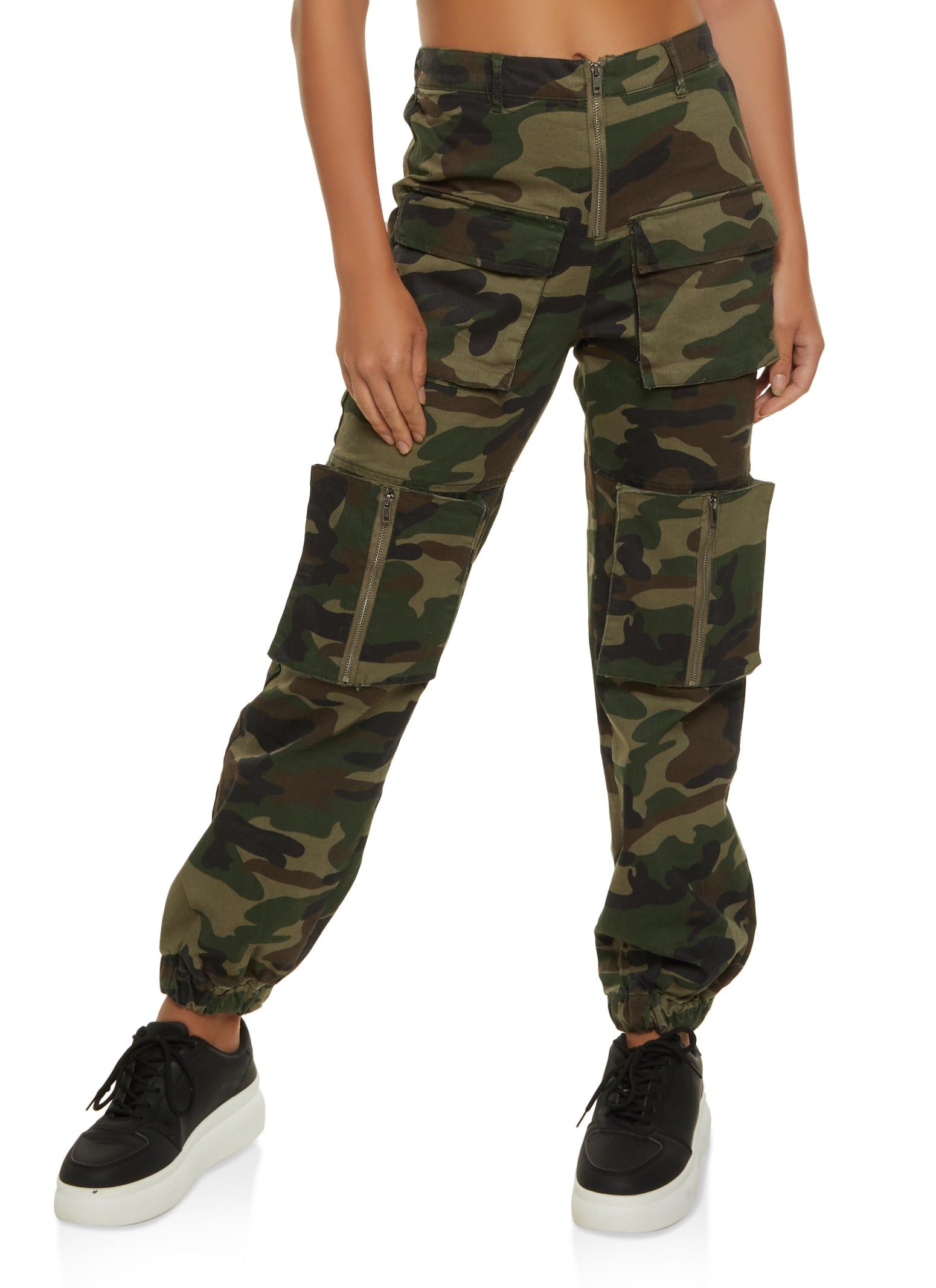 Zip Front Cargo Joggers sold by Rainbow
