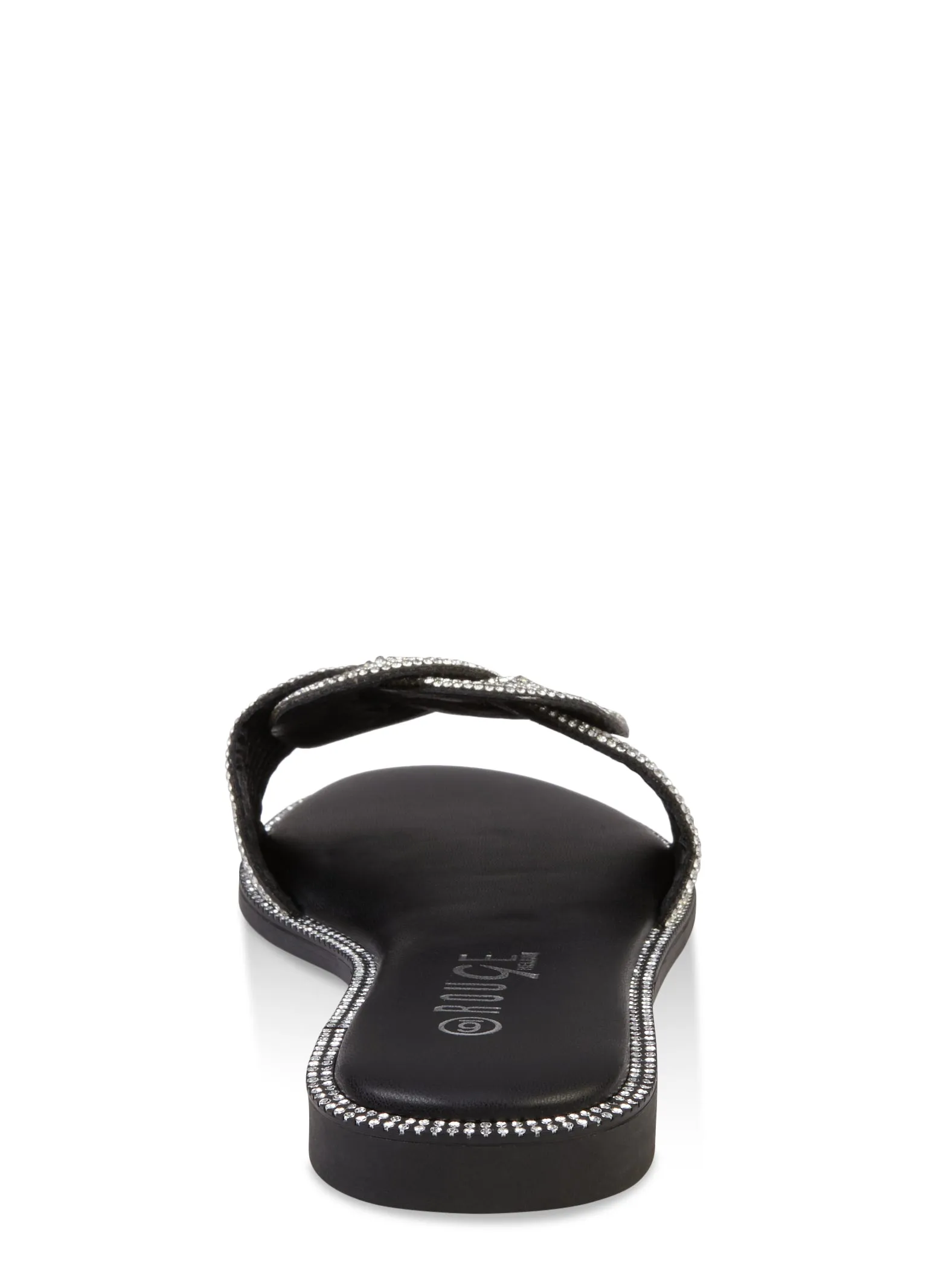 Rhinestone Trim Braided Band Slide Sandals sold by Rainbow product image thumbnail 3