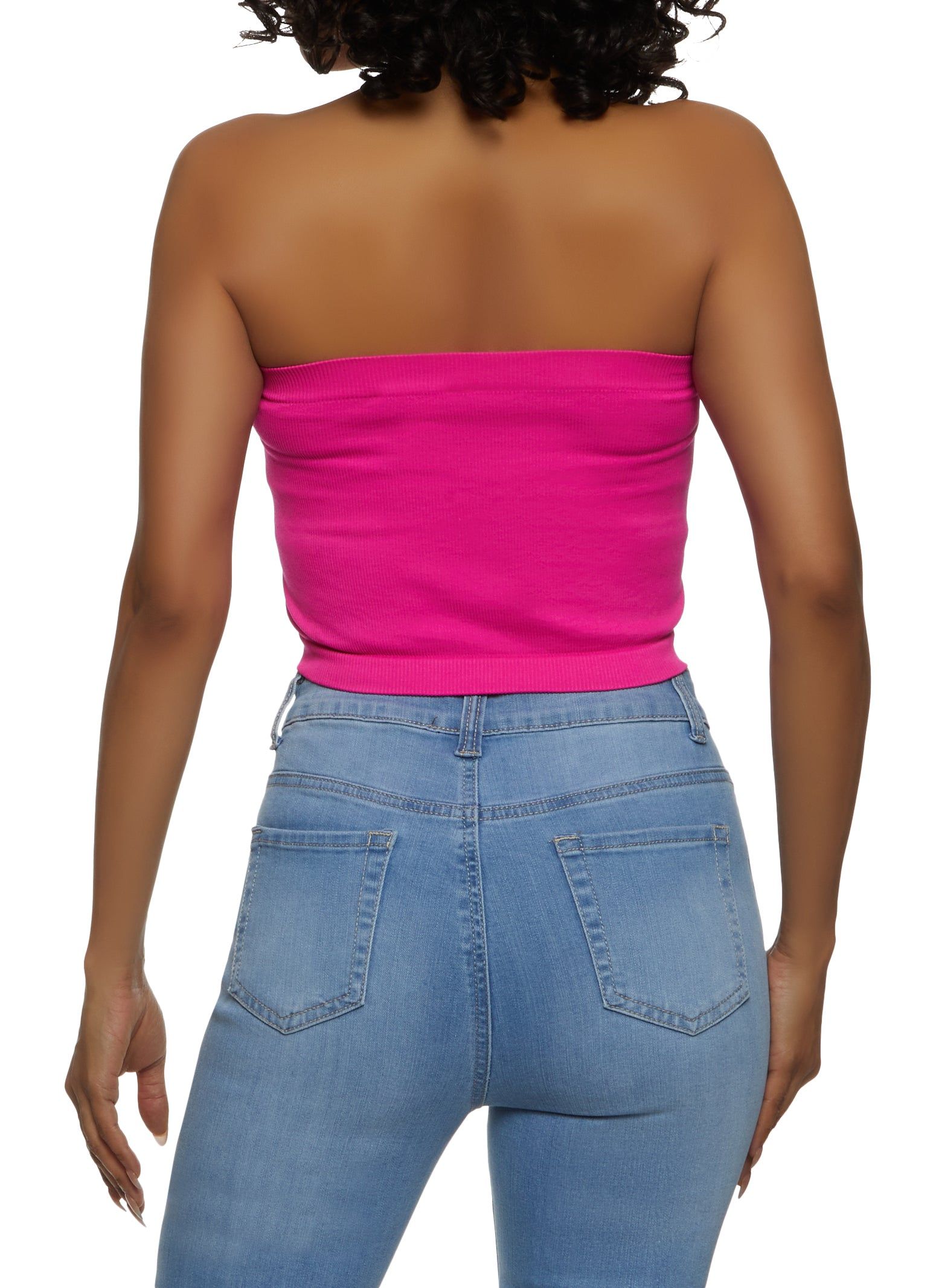 Ribbed Knit Seamless Tube Top sold by Rainbow product image thumbnail 2