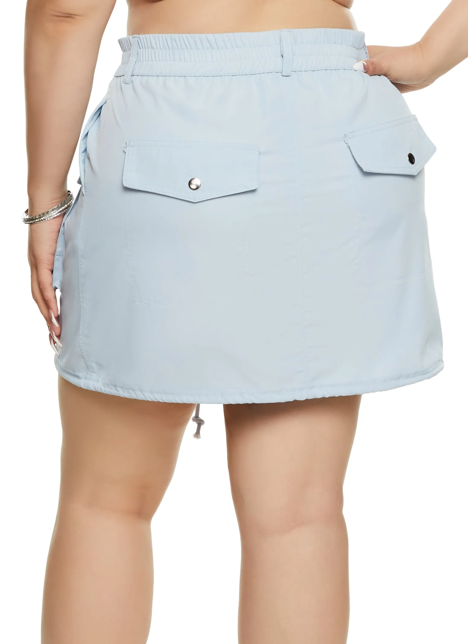 Plus Size Zip Front Cargo Pocket Skirt sold by Rainbow product image thumbnail 3