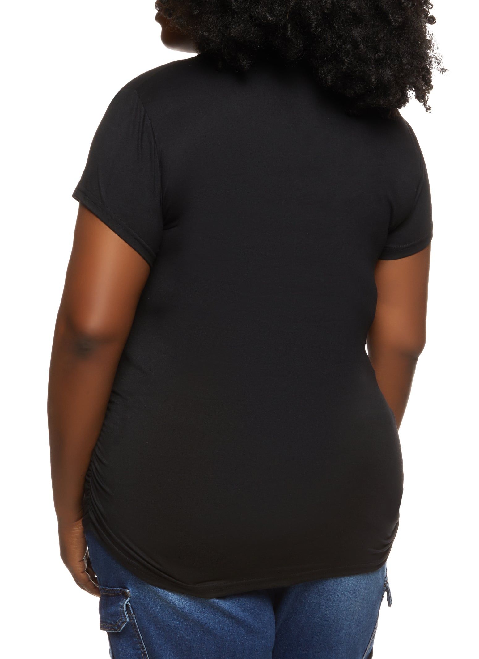 Plus Size Blessed Queen Ruched Graphic Tee sold by Rainbow product image thumbnail 2