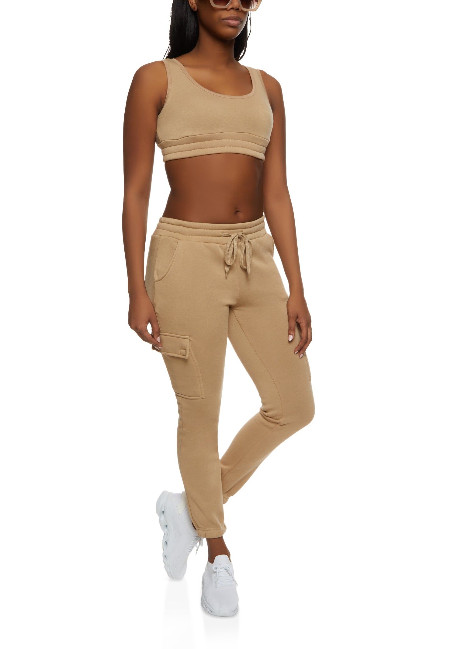 Fleece Scoop Neck Cropped Tank Top sold by Rainbow product image thumbnail 2