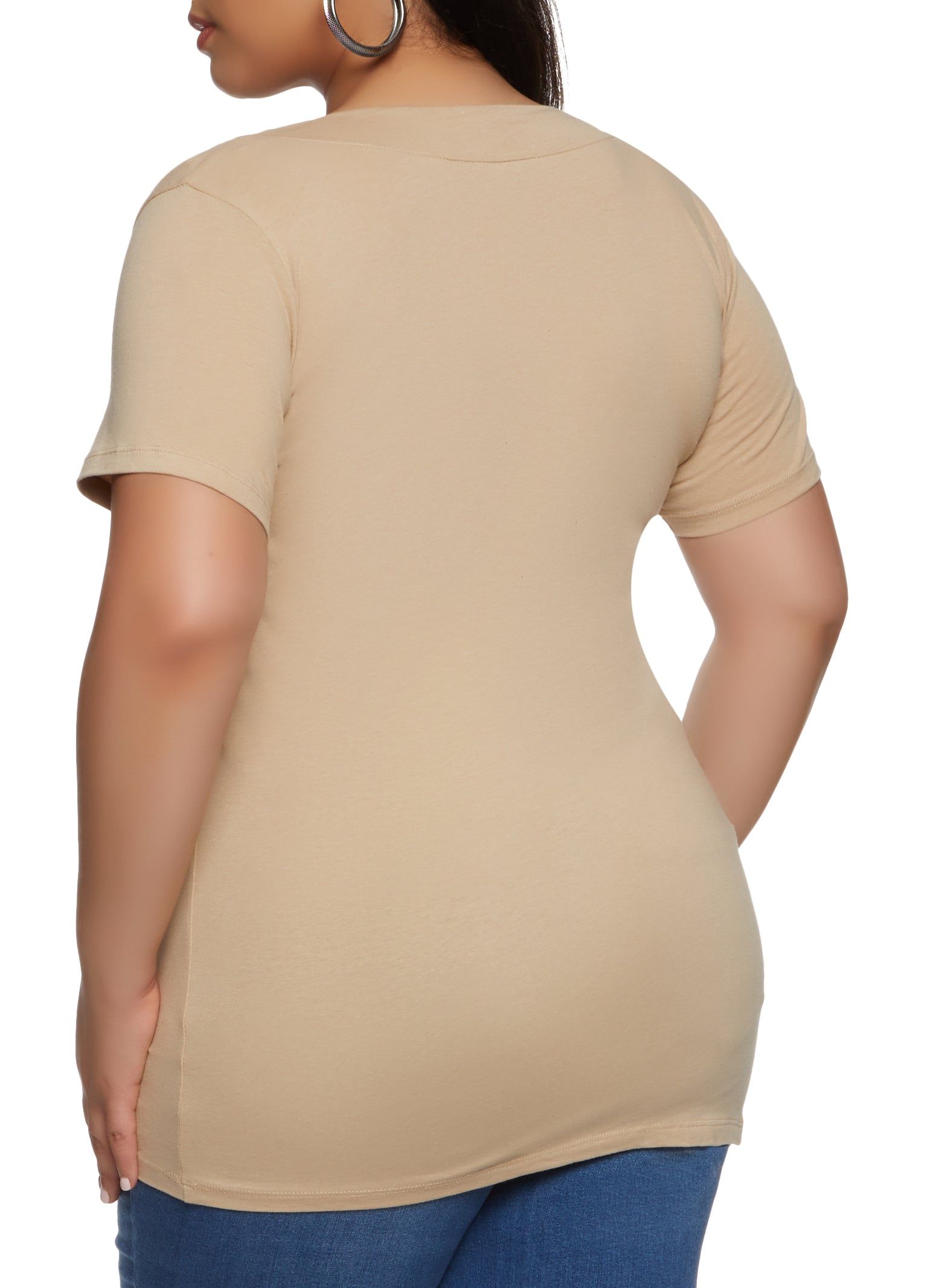 Plus Size Basic V Neck Tee sold by Rainbow product image thumbnail 2