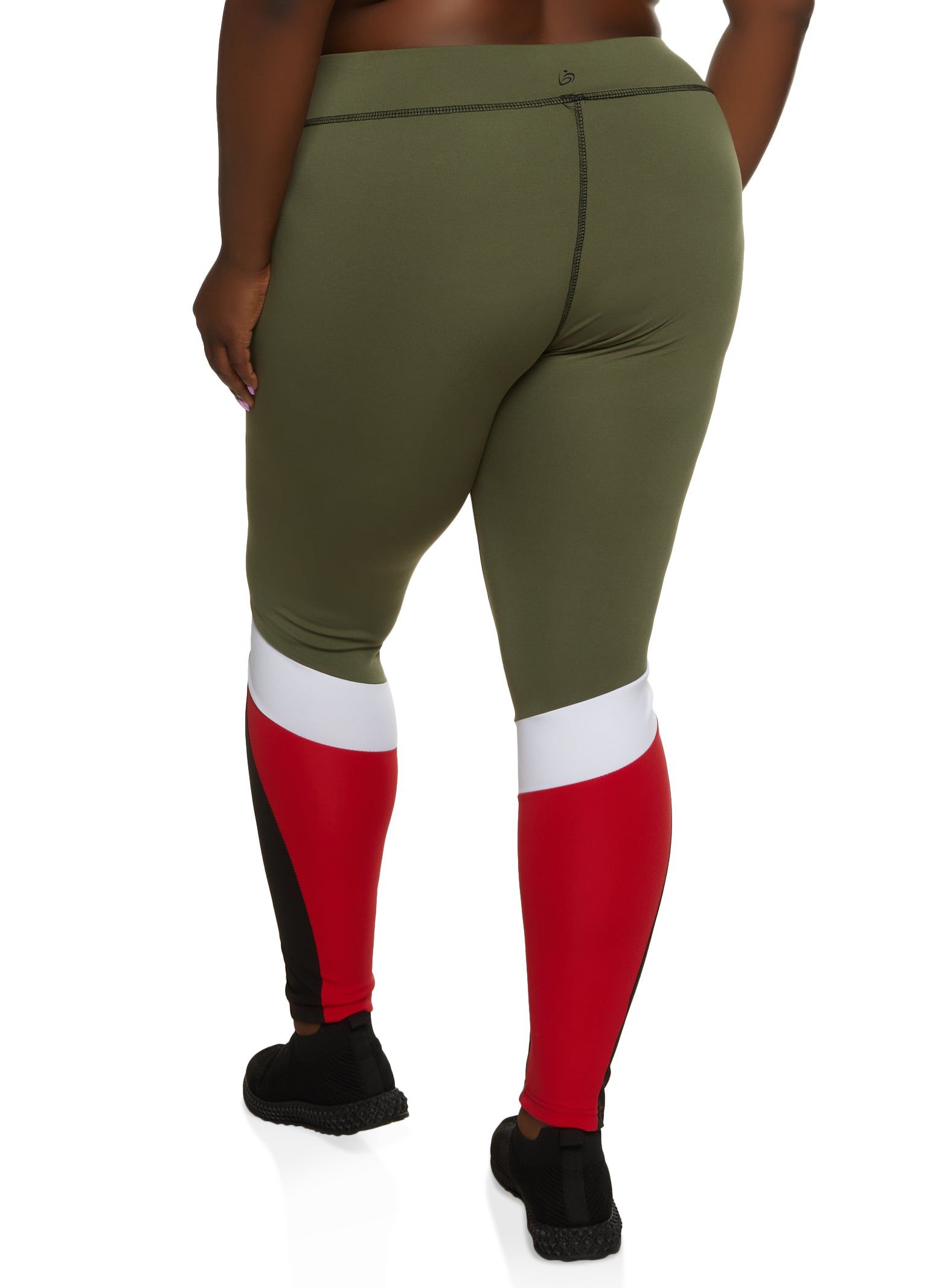 Plus Size Color Block High Waist Leggings sold by Rainbow product image thumbnail 2