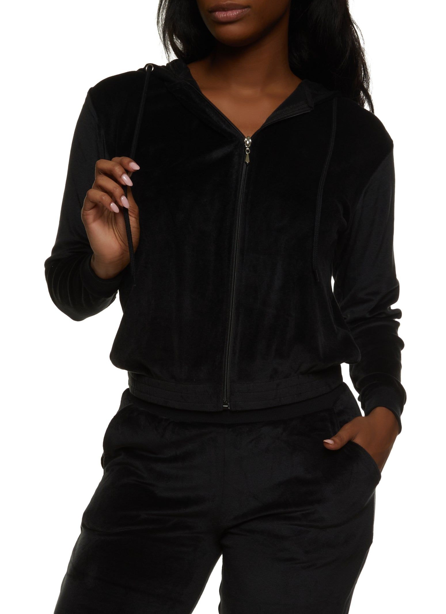 Velour Zip Up Hoodie sold by Rainbow