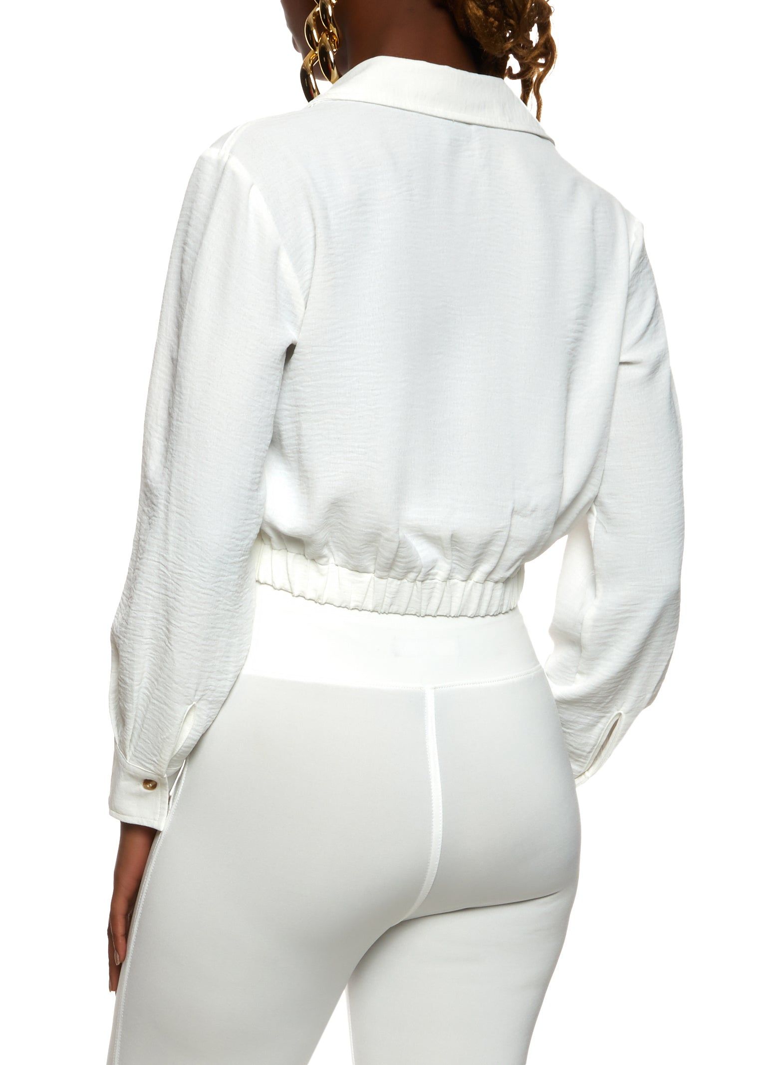 Snap Button Detail Cropped Blouse sold by Rainbow product image thumbnail 2