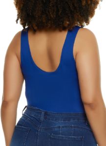 Plus Size Seamless Scoop Neck Bodysuit sold by Rainbow