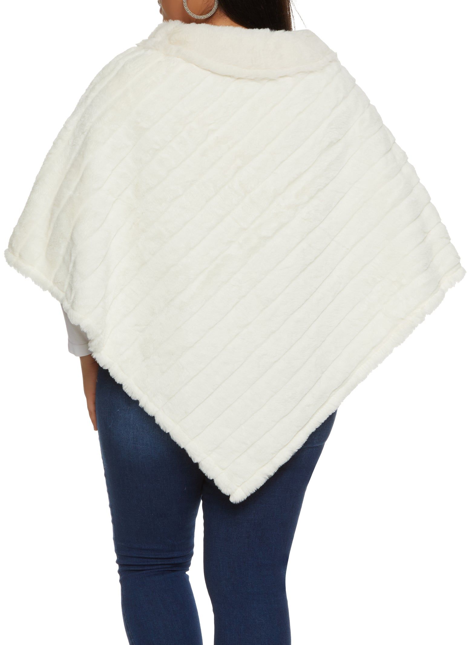 Faux Fur Funnel Neck Poncho sold by Rainbow product image thumbnail 5