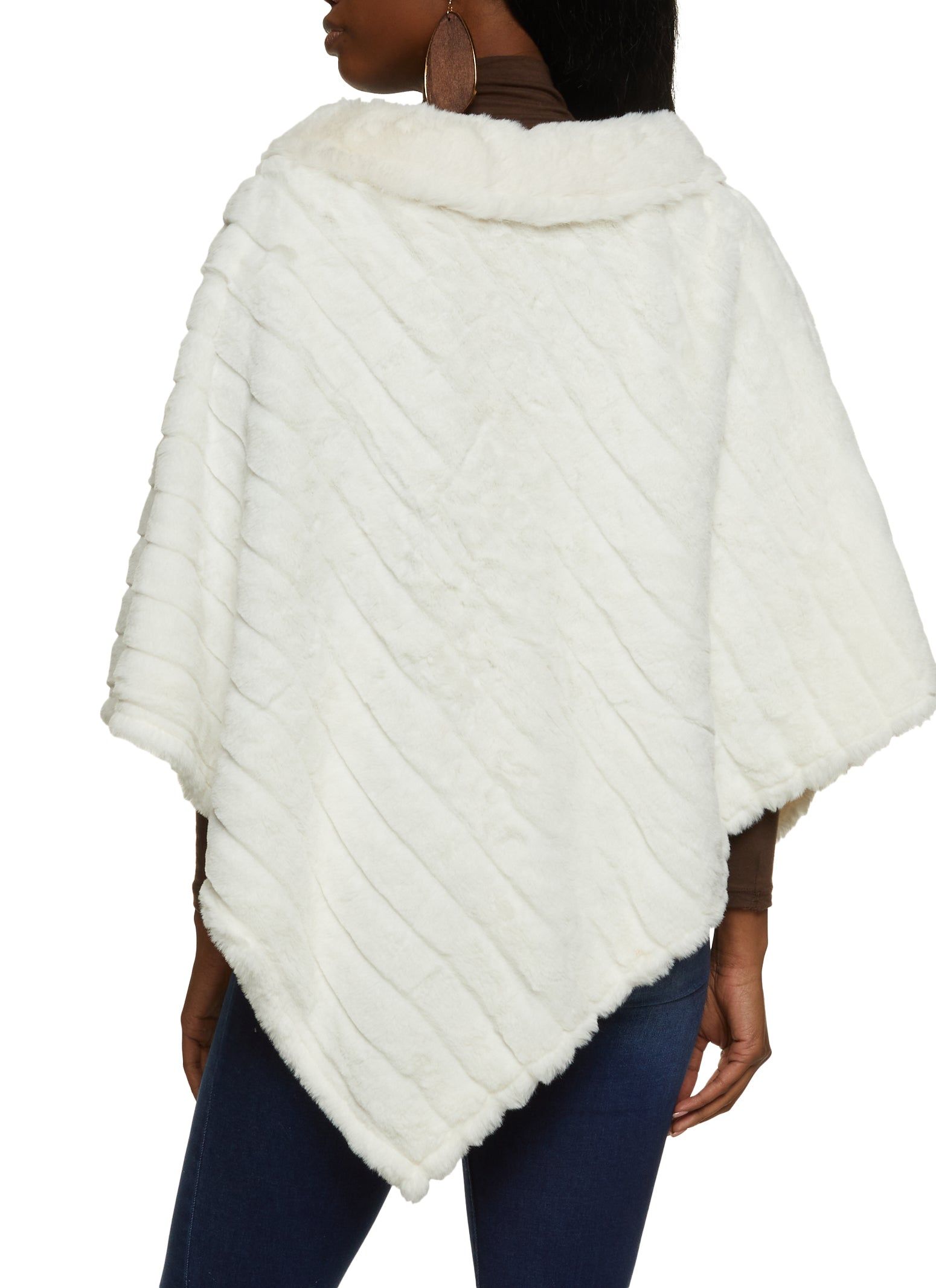 Faux Fur Funnel Neck Poncho sold by Rainbow product image thumbnail 2