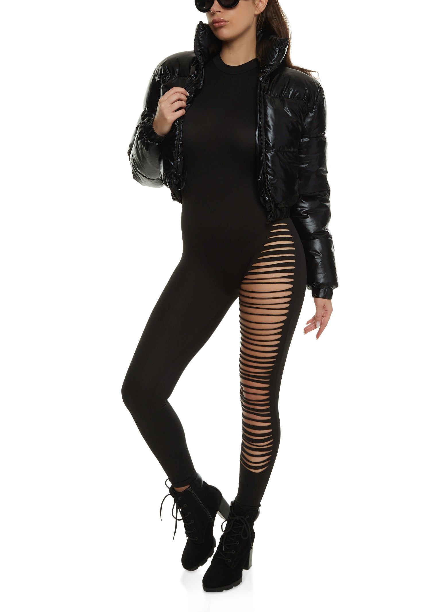 Mock Neck Zip Front Puffer Jacket sold by Rainbow product image thumbnail 2