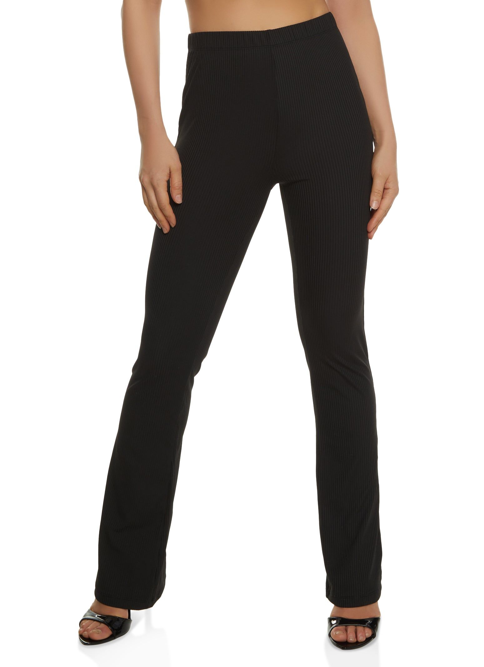 Rib Knit Flare Pants sold by Rainbow