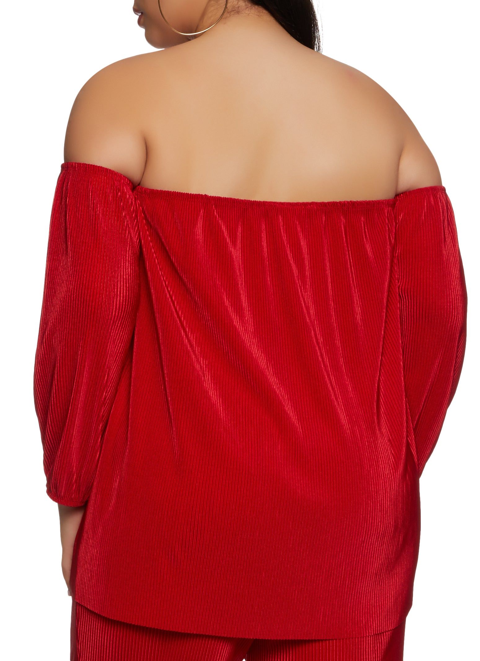 Plus Size Plisse Off the Shoulder Top sold by Rainbow product image thumbnail 3